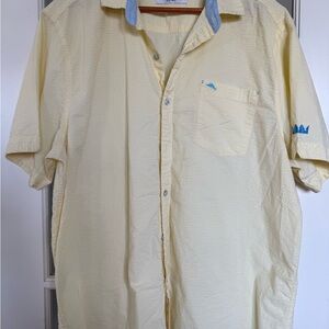 Tommy Bahama Light Yellow Short Sleeve Seersucker Button-Down